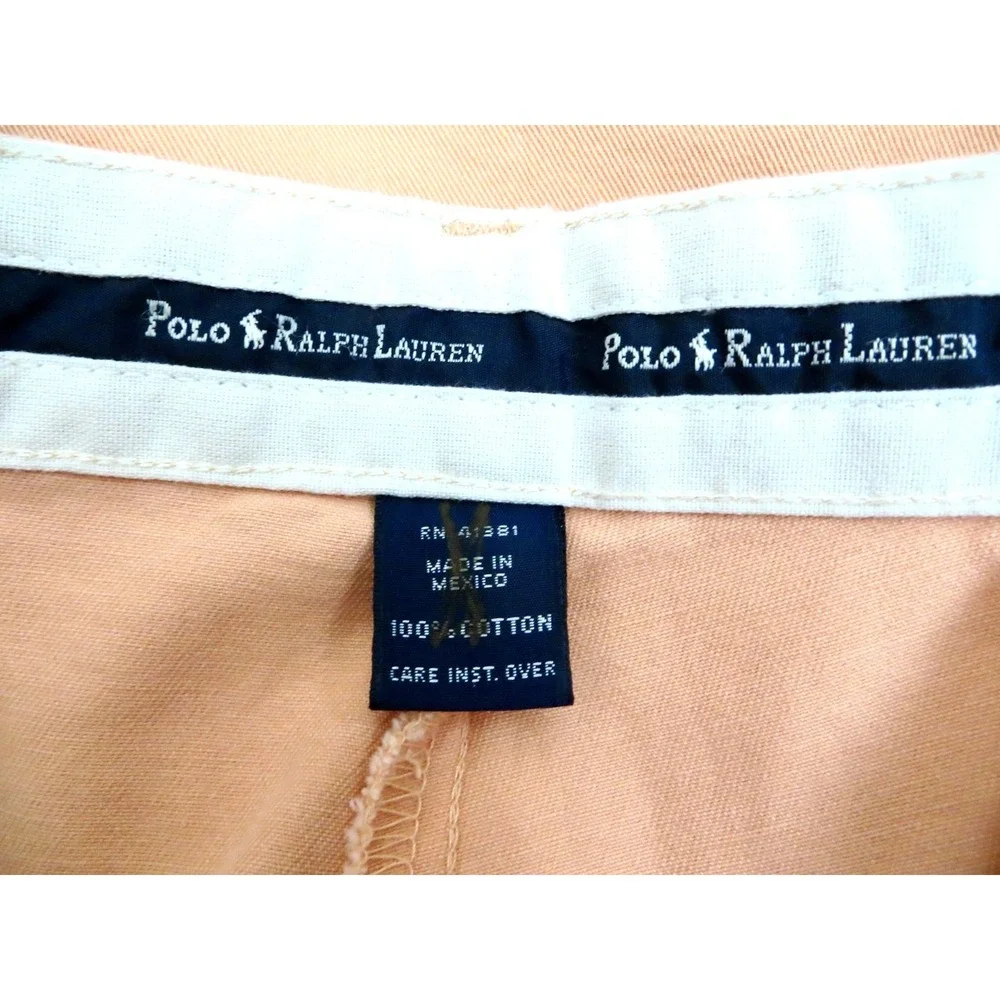Vintage Polo Ralph Lauren Tyler Short 90s Pleated Classic Chino Salmon Orange 34
